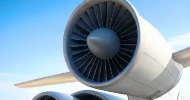 Звук турбины двигателя самолета